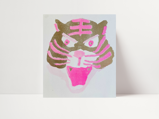 Tigre d'acqua, di Goga Mason -Stampa risograph multimediale