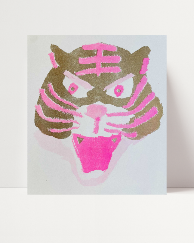 Tigre d'acqua, di Goga Mason -Stampa risograph multimediale