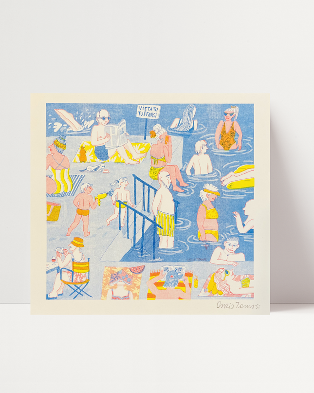 Barcola Beach, di Daria Tommasi - Stampa risograph